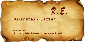 Rubinstein Eszter névjegykártya